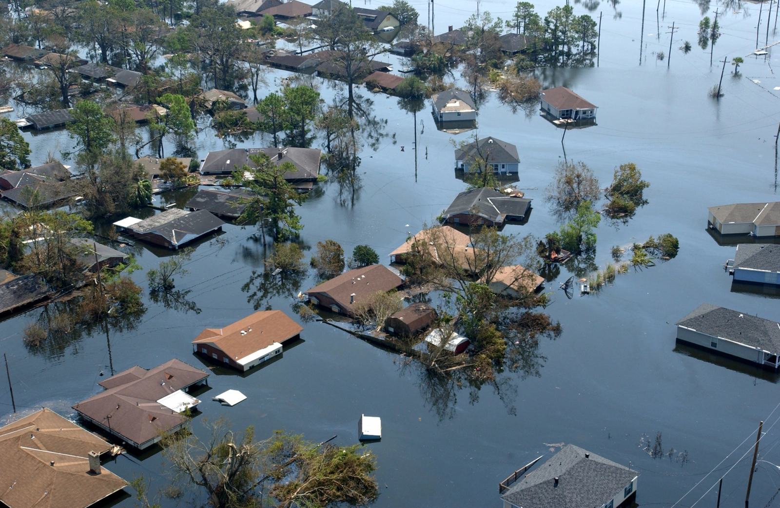 New Orleans, LA-September 2, 2005- Neighborhoods throughout the area remain flooded as a result of Hurricane Katrina. Jocelyn Augustino/FEMA.