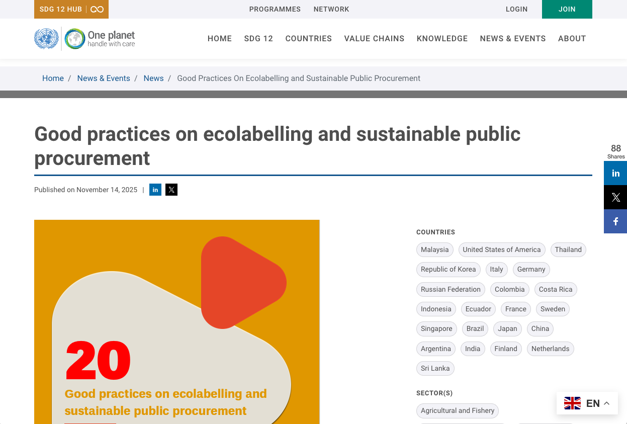 Good practices on ecolabelling and sustainable public procurement