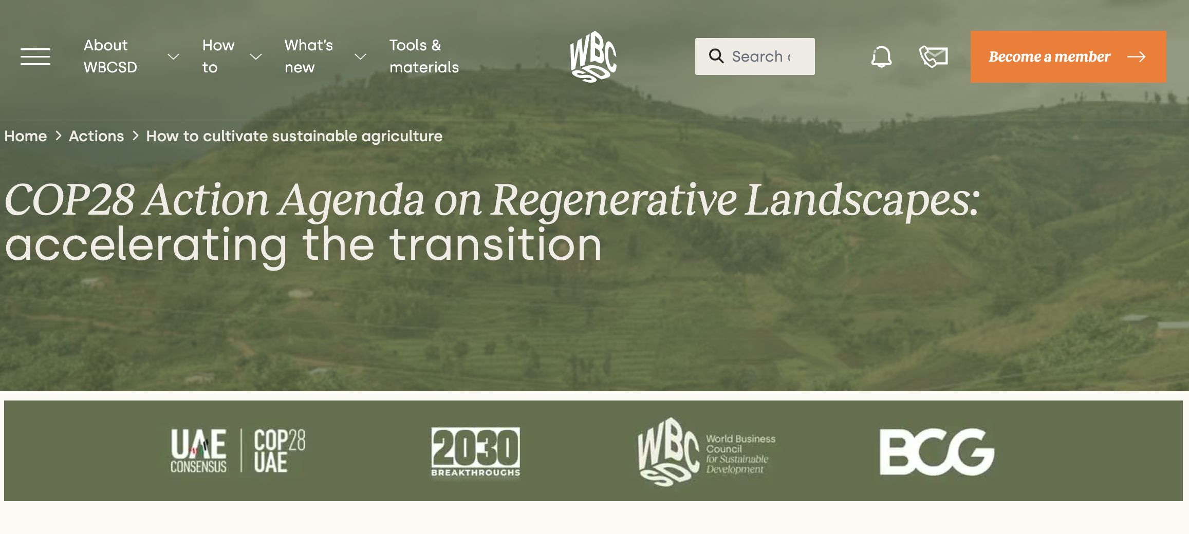 COP28 Action Agenda on Regenerative Landscapes: accelerating the transition