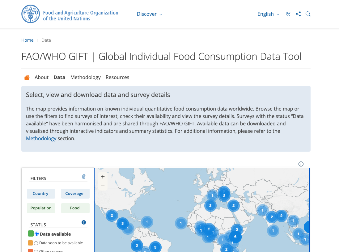 Global Individual Food Consumption Data Tool