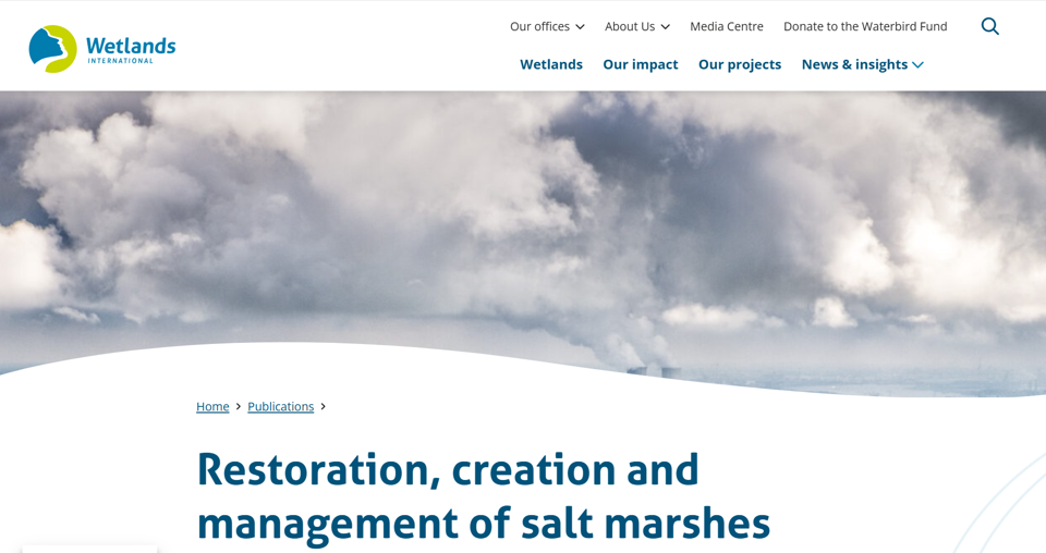 Restoration, Creation and Management of Salt Marshes and Tidal Flats​