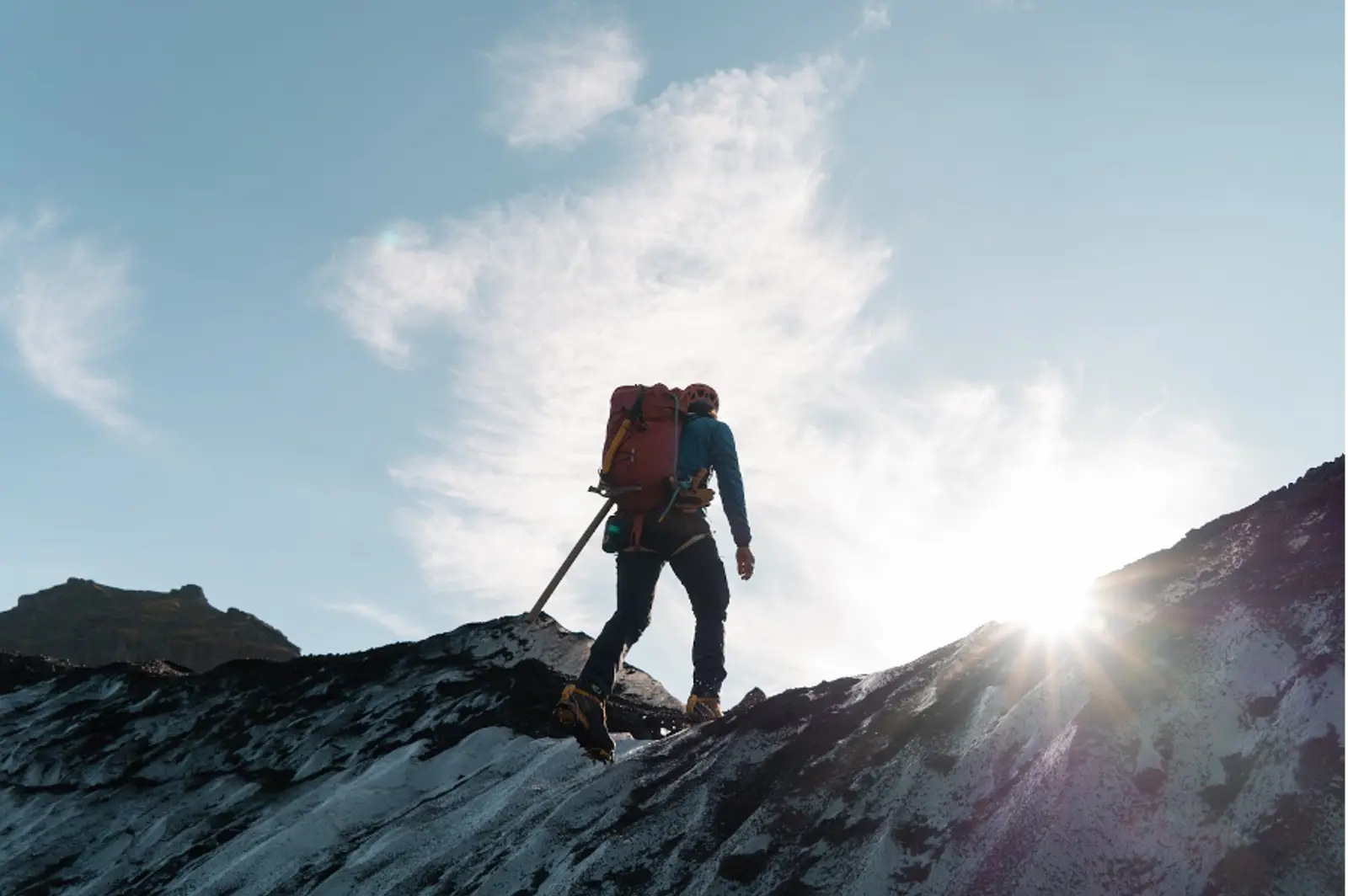 (Francesco guiding the Edges of Earth team on a glacier in Iceland. Photo Credit: Marla Tomorug)
