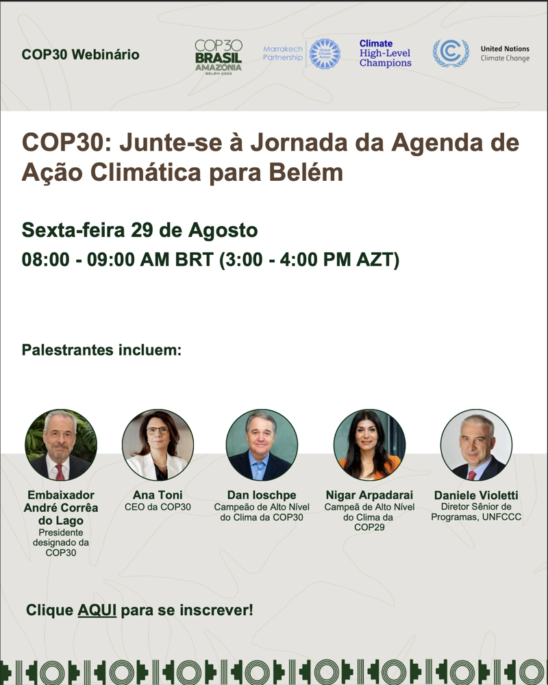 Event flyer Portuguese