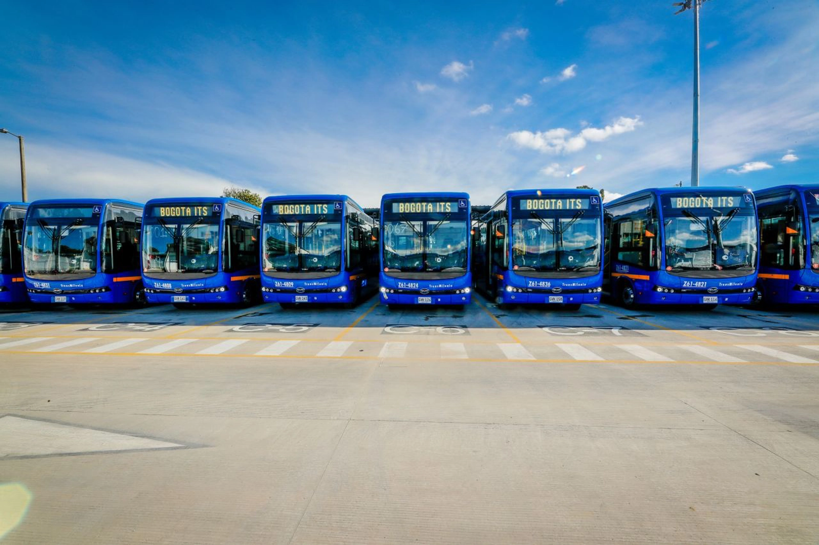 TransMilenio's new electric bus fleet in Bogota (BYD)