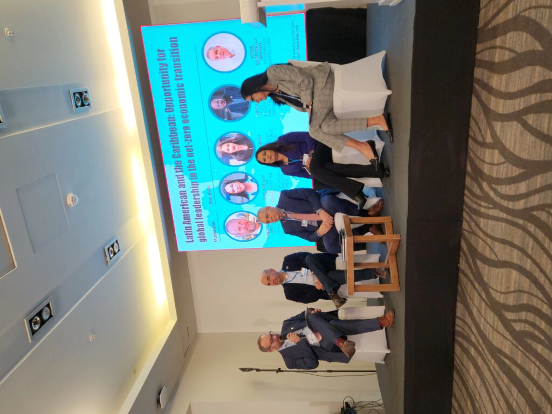 Gonzalo Munoz moderating a panel on the opportunity for global leadership in the net zero economic transition.