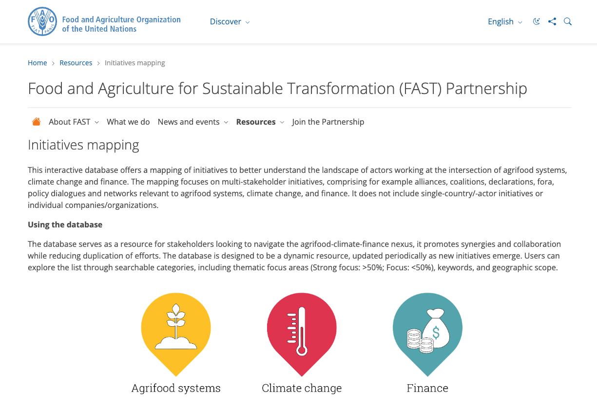 FAST - Initiatives mapping