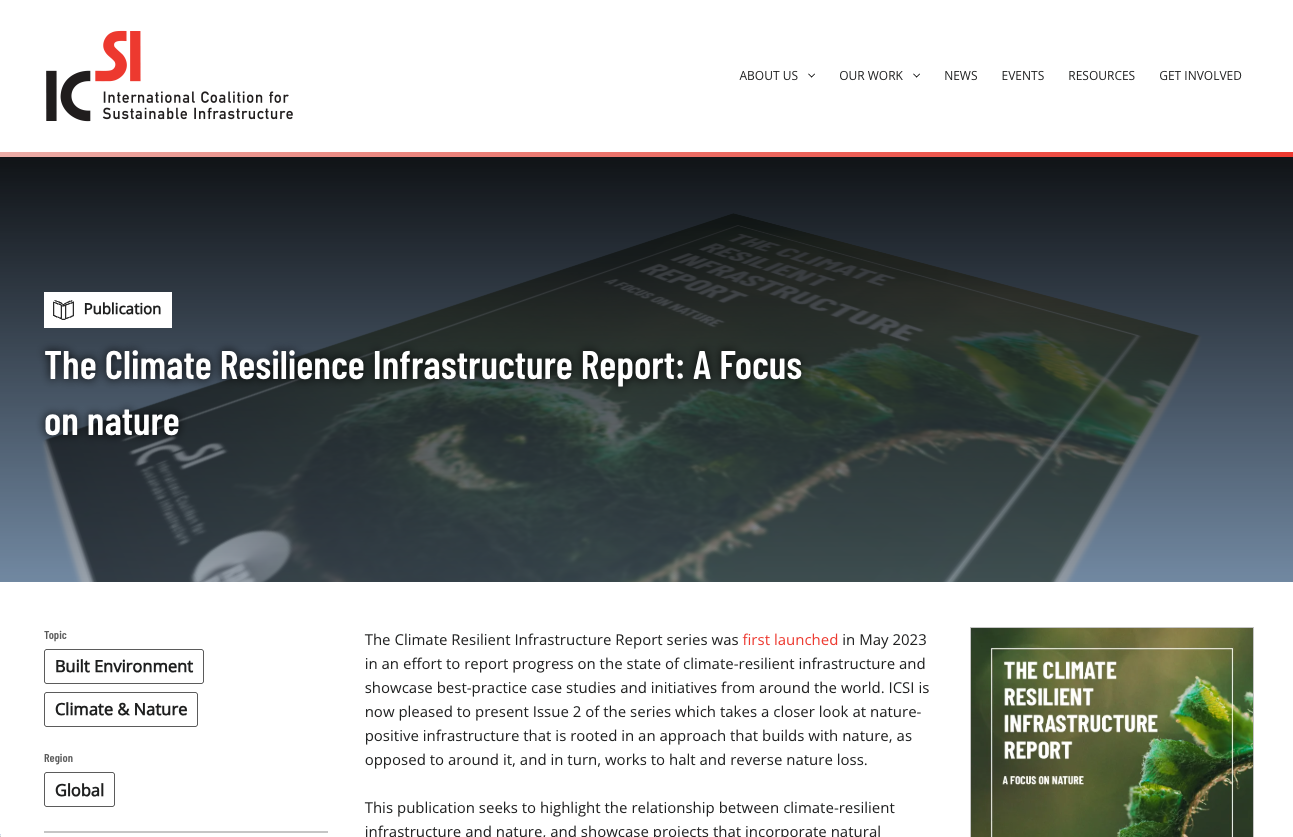The Climate Resilience Infrastructure Report: A Focus on nature