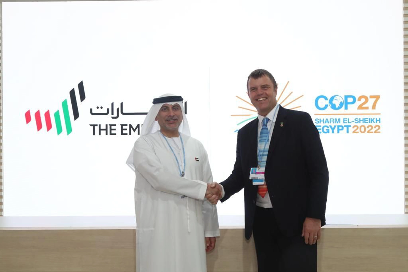 Khaled Al Huraimel, Vice Chairman and Group CEO of BEEAH Group and COP7 High-Level Champion, Nigel Topping.