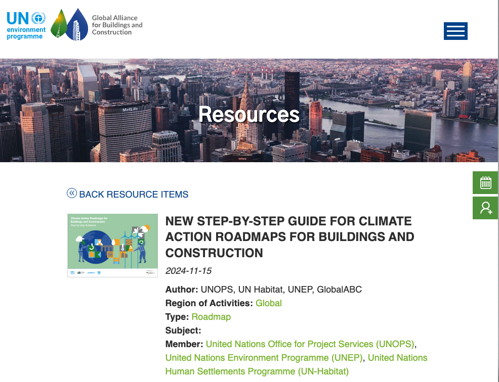 Climate Action Roadmaps for Buildings and Construction