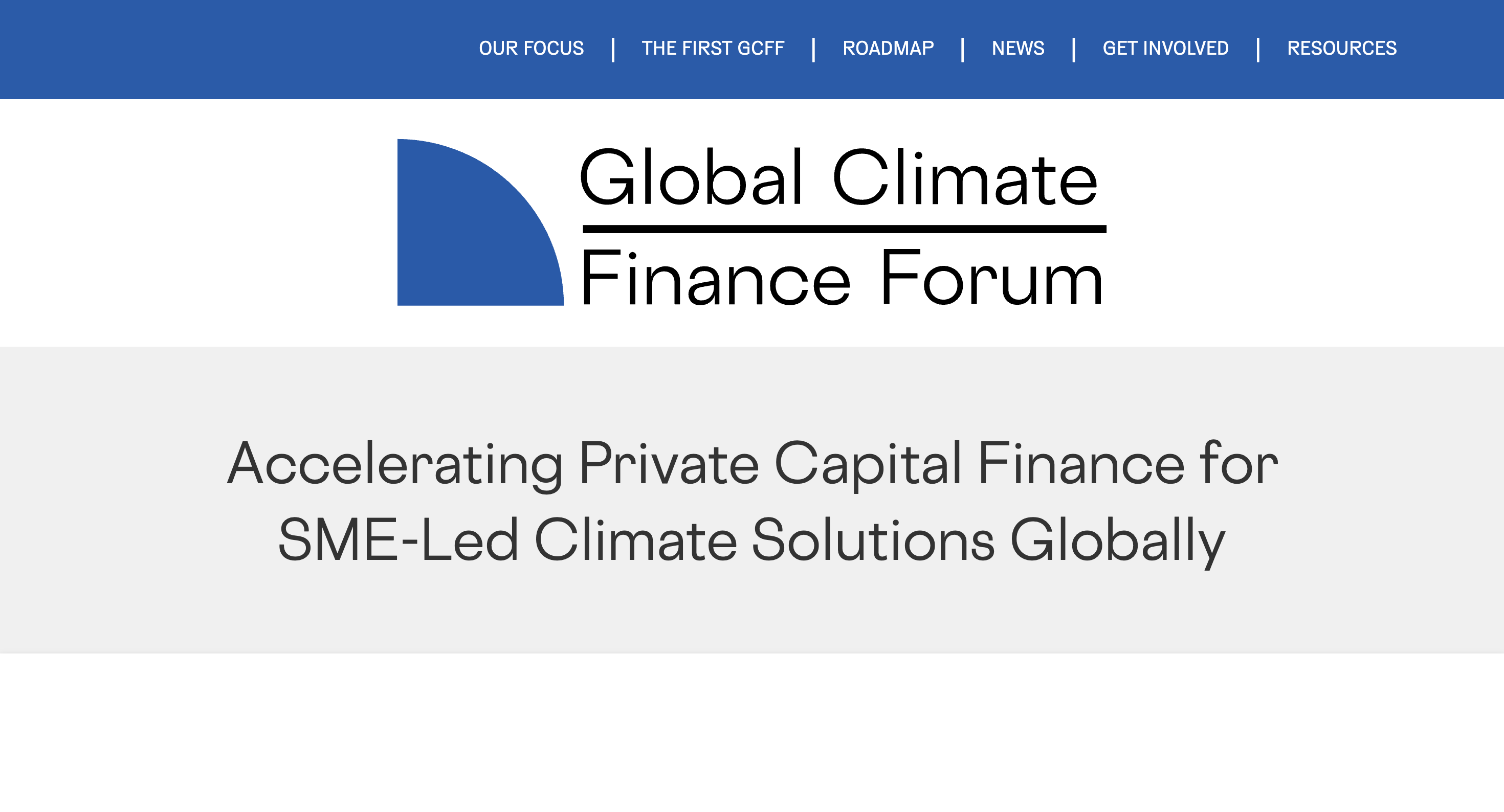 Global Climate Finance Forum (GCFF)