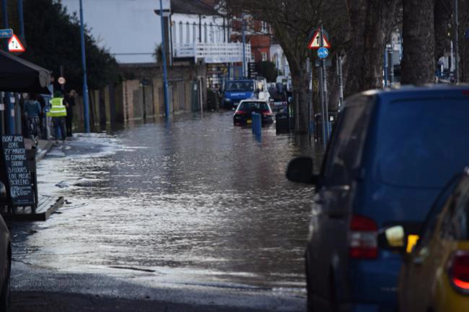 Putney, London 2021. Floods in cities will become more common.